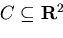 \begin{displaymath}d_C(x,y)~=~\inf_{(a,b)\in C} \sqrt{ \vert x-a\vert^2 +\vert y-b\vert^2}\end{displaymath}