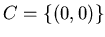 $C=\{(-1,0)\}\cup \{
(1,b): b\in {\bf R}\}$