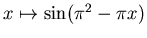 $x\mapsto \sin (\pi^2 -\pi x)$