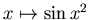 $x\mapsto \sin x^2$